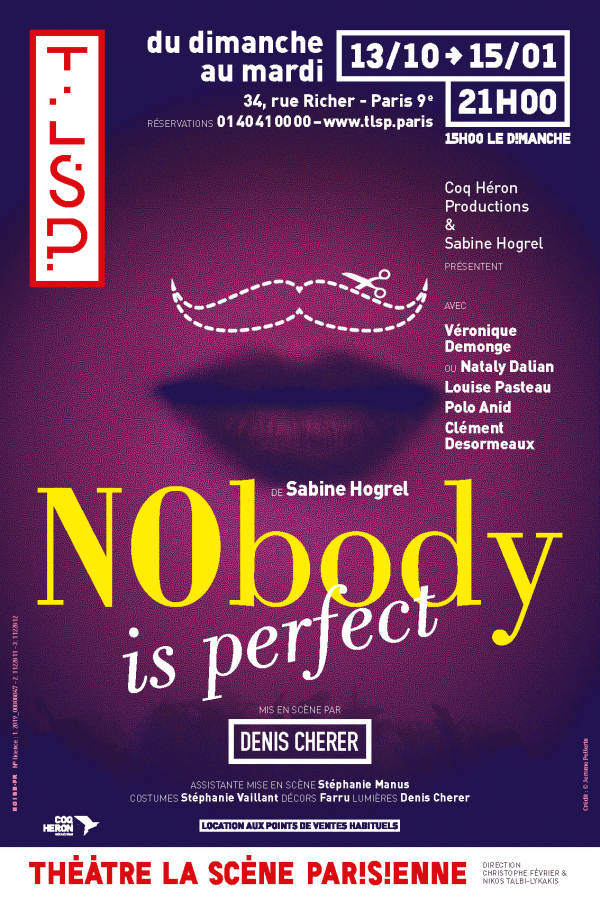 « Nobody is perfect » de Sabine Hogrel au Théâtre La Scène Parisienne