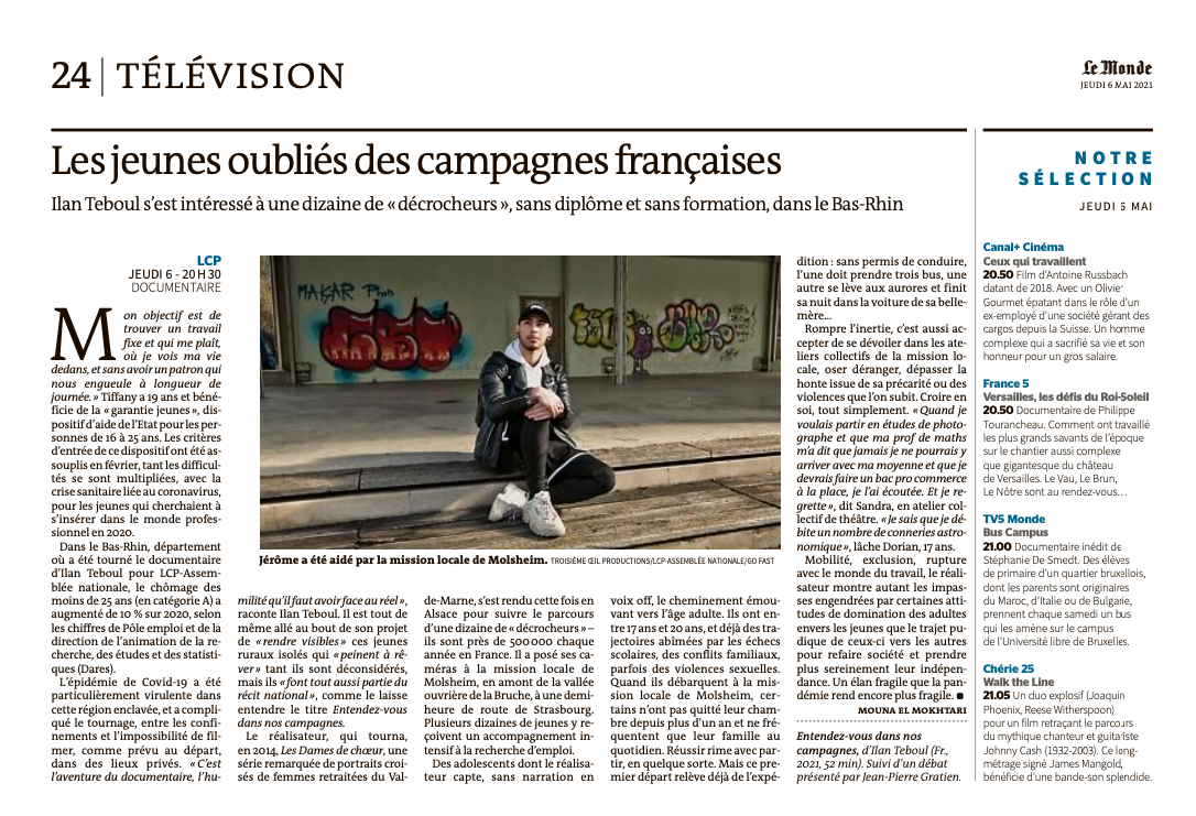 Excellente presse pour « Entendez-vous dans nos campagnes », le documentaire d’Ilan Teboul