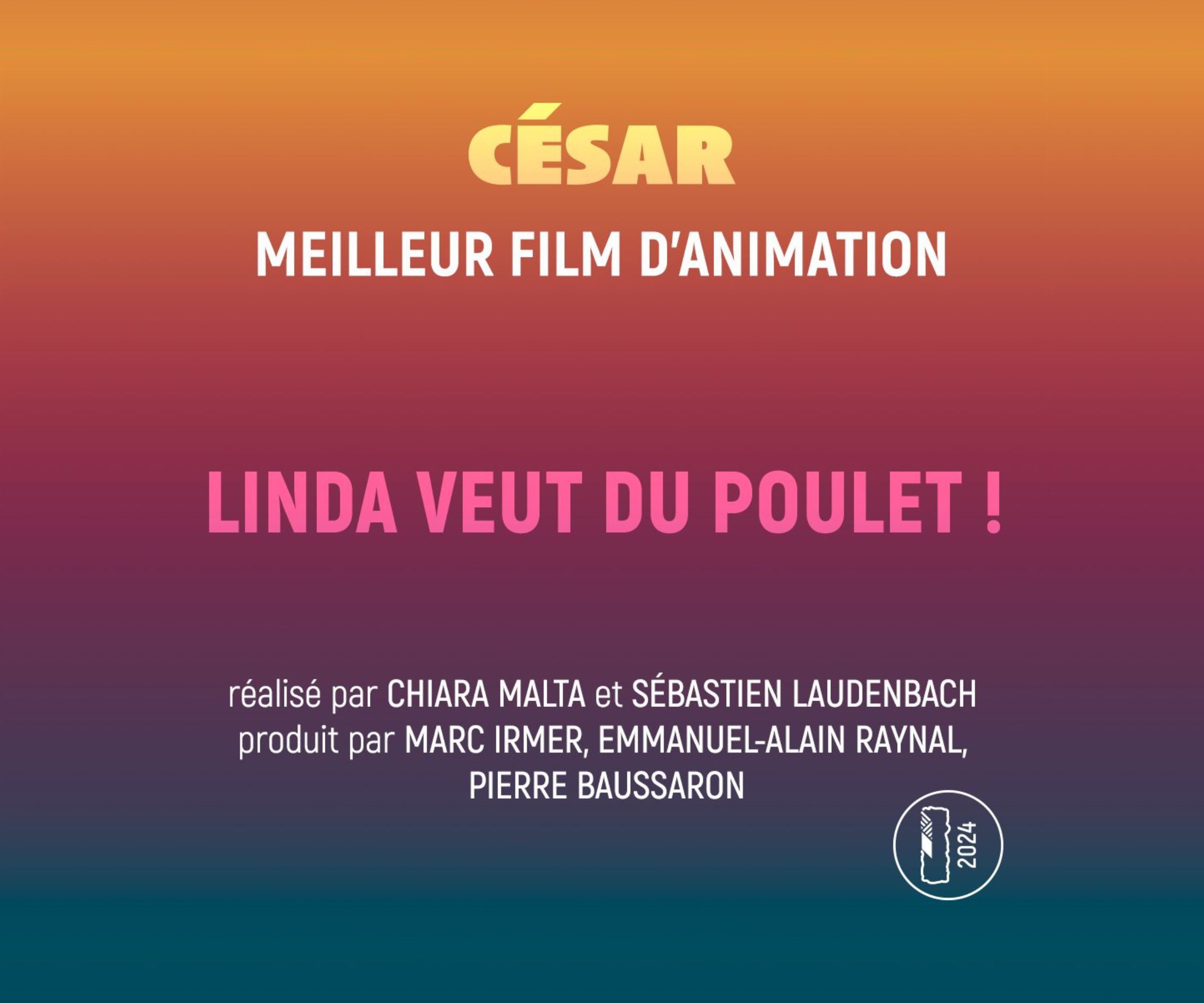 « Linda veut du poulet ! » reçoit le César du meilleur film d’animation