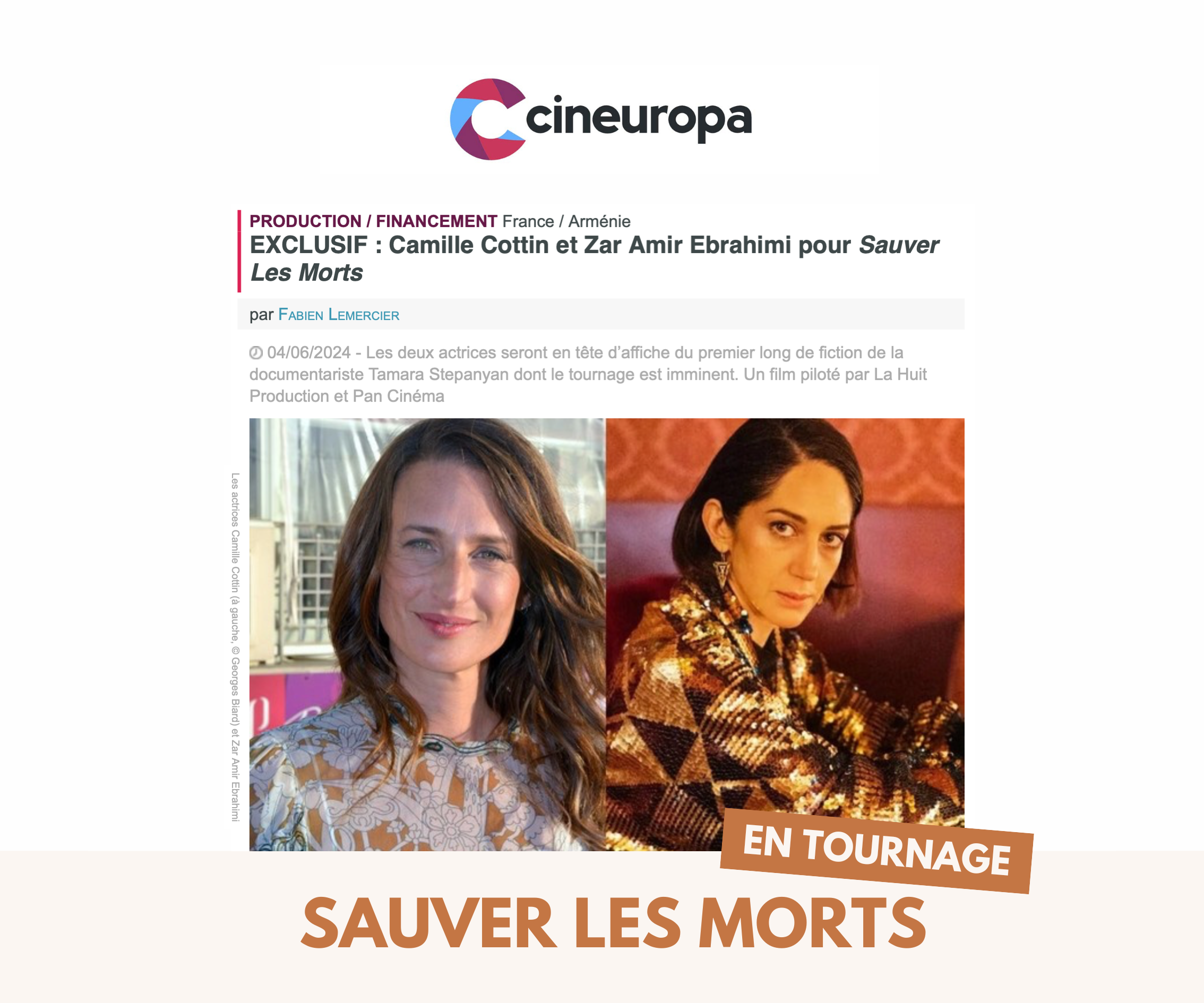 « Sauver les morts » : lancement du tournage du premier film de fiction de Tamara Stepanyan