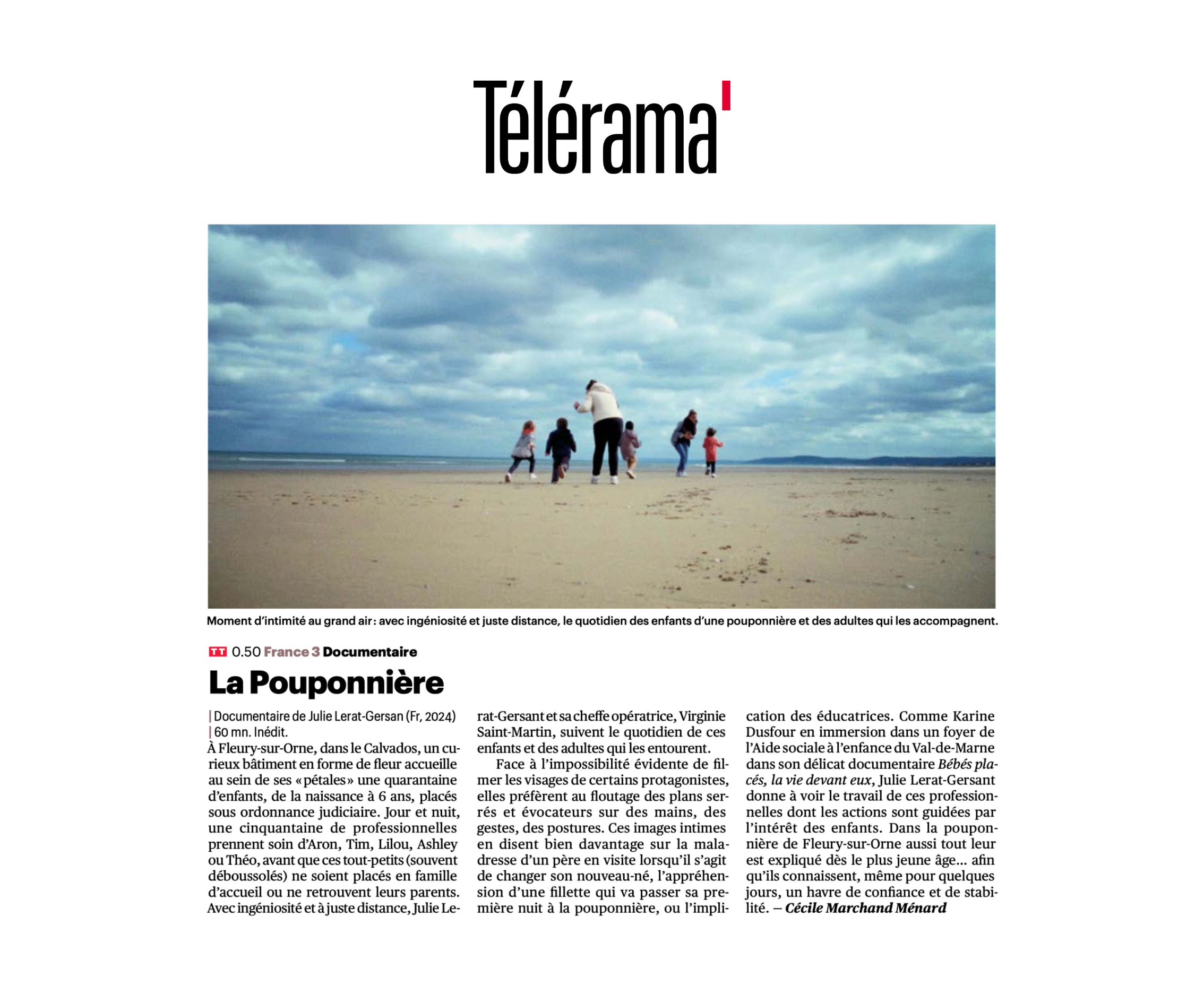 « La Pouponnière » de Julie Lerat-Gresant dans Télérama !