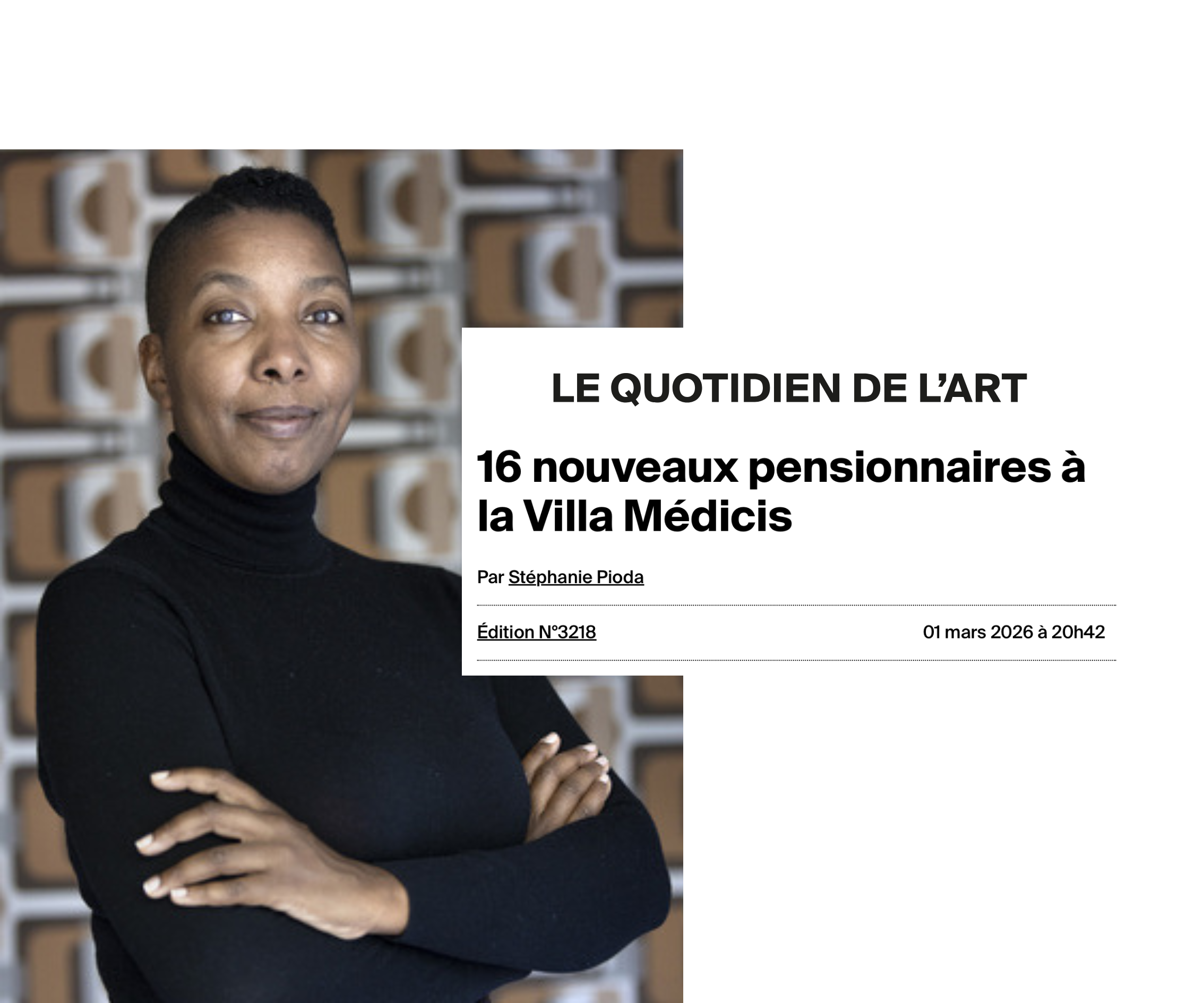 AMANDINE GAY SELECTIONNÉE À LA VILLA MÉDICIS